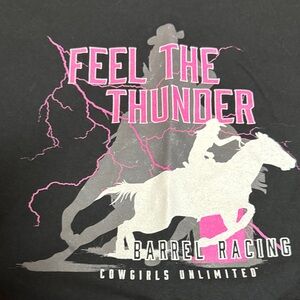 Cowgirls Unlimited Barrel Racing T-shirt 2x xxl 2xl Black Rodeo